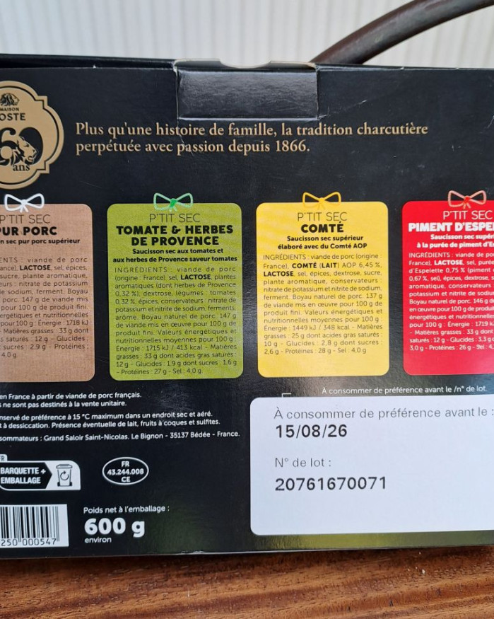 Coffret Estival Saucissons secs LOSTE