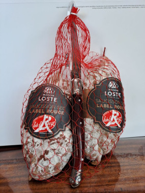 Lot 2 saucissons secs Label Rouge LOSTE + Couteau