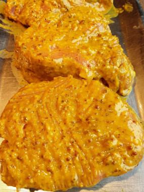 Pavé de veau moutardé
