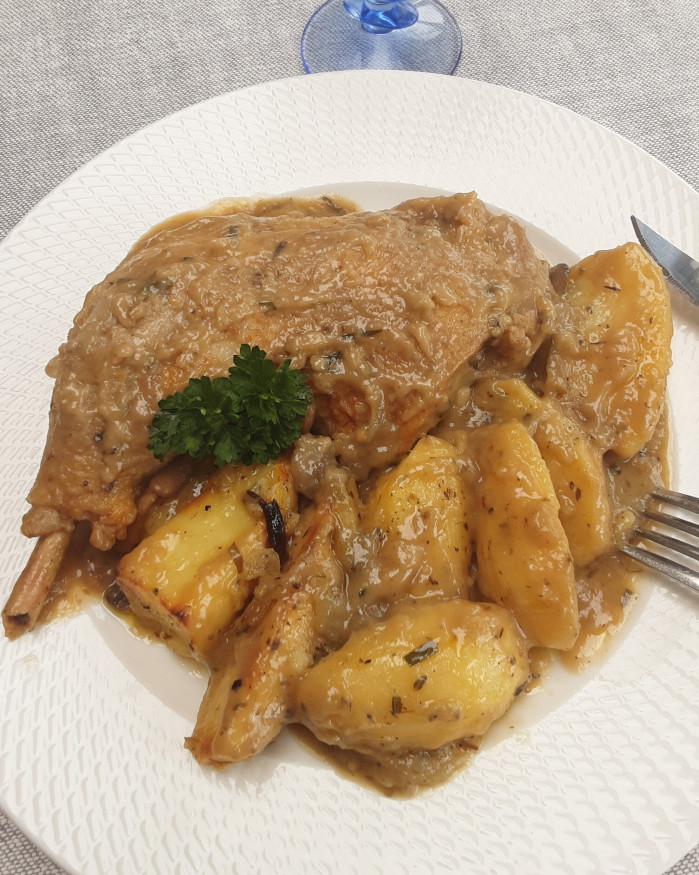 poulet chasseur pdeterre rissolées