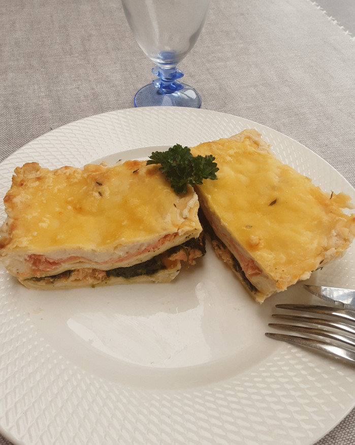 Lasagnes aux 2 saumons et épinards