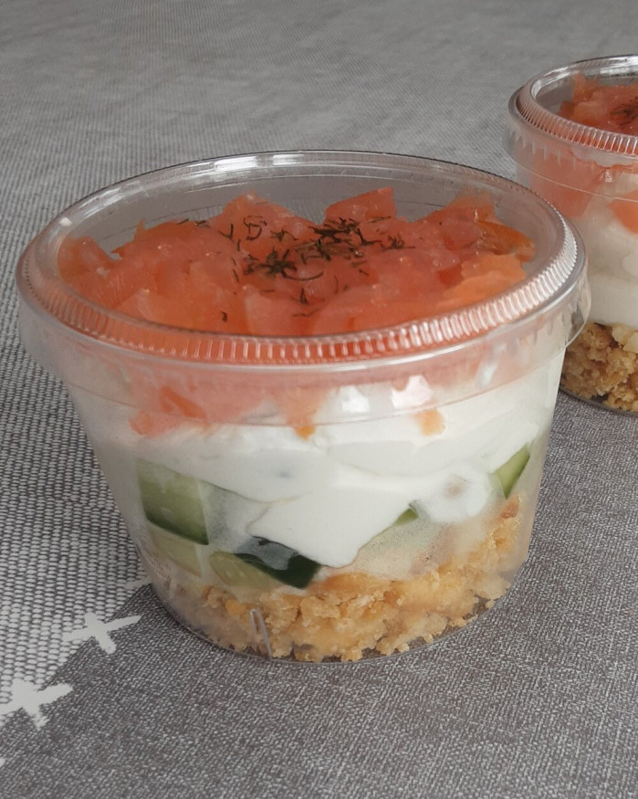 Verrine  entrée Saumon fumé/crème de ciboulette