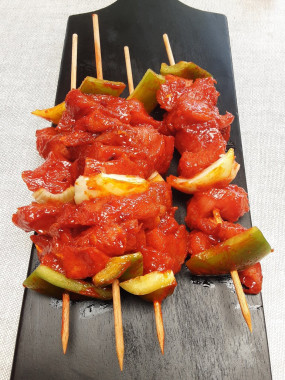 Brochette de veau marinée