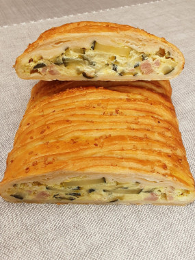Feuilleté courgettes-jambon-curry