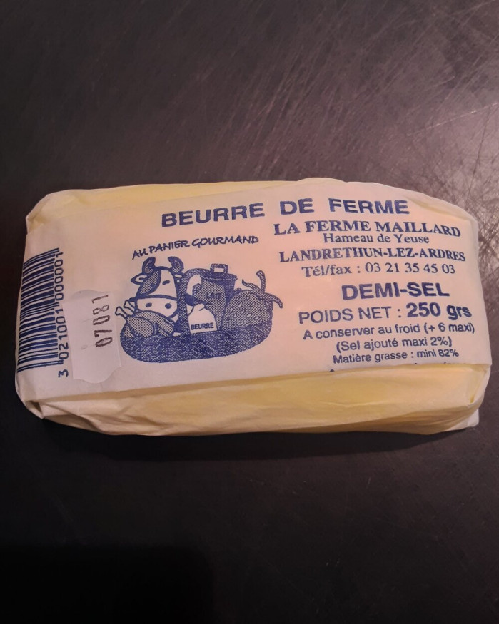 Beurre salé fermier MAILLARD 250g