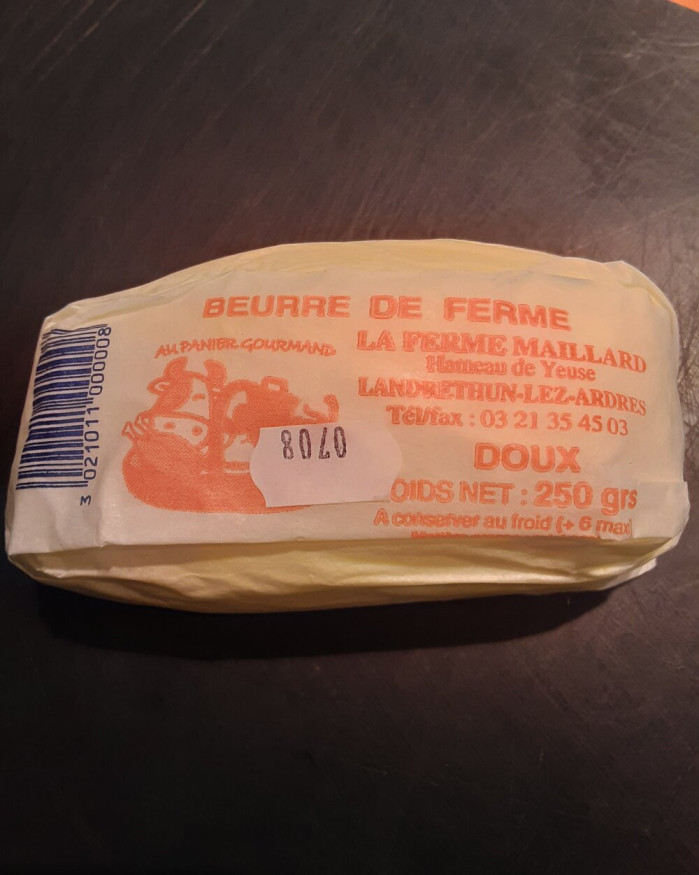 Beurre doux fermier MAILLARD 250g