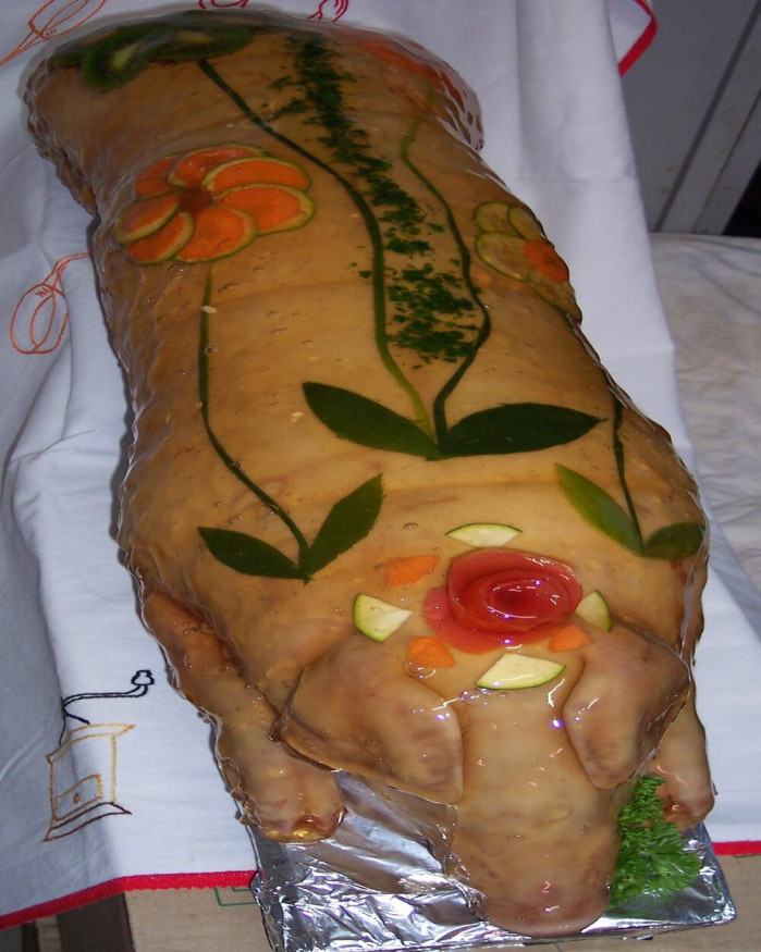 Cochon de lait farci aux pistaches