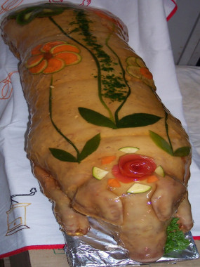 Cochon de lait farci aux pistaches