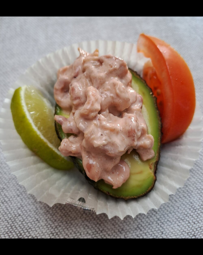 Avocat cocktail aux crevettes grises