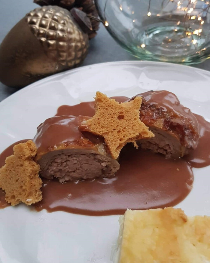 ballotin pintade foie gras pain d'épices