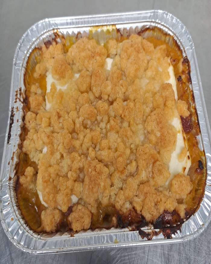 Crumble de potiron chèvre et bacon
