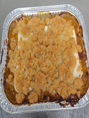 Crumble de potiron chèvre et bacon