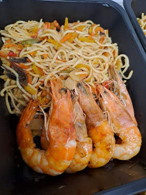 WOK de Gambas à l'asiatique