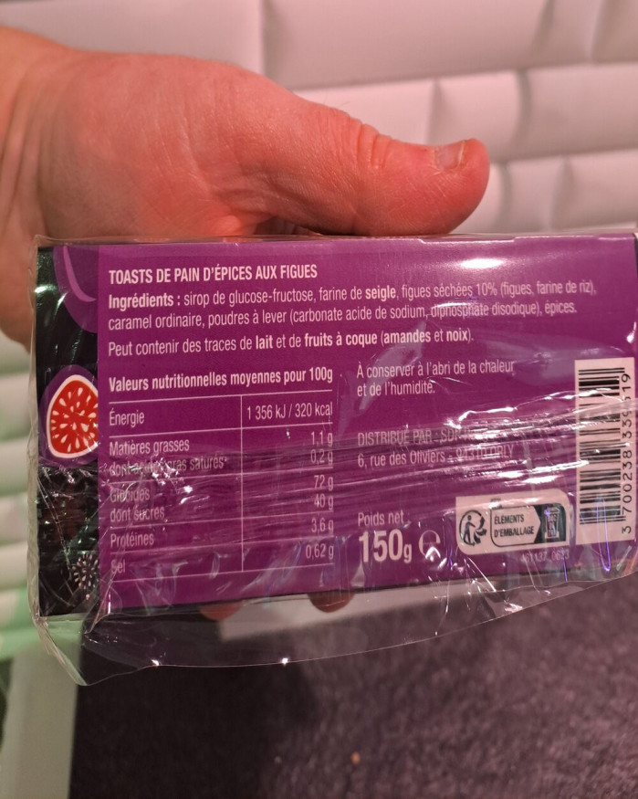 Mini pain d'épices au miel et figues 150g