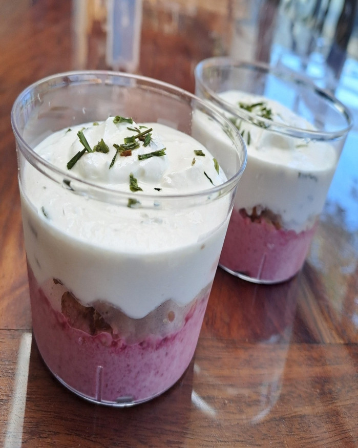 Bodega Mousse de Betterave, Noix et Crème de Chèvre-ciboulette