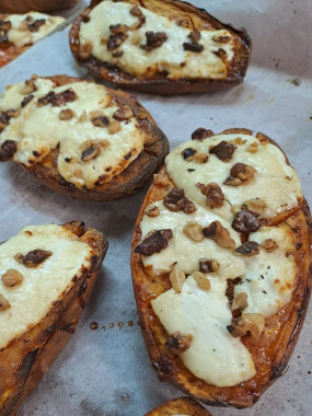 Patate Douce Rôtie Miel-Chèvre-Noix