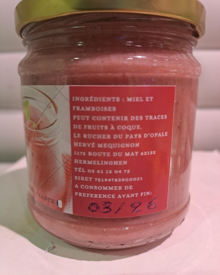Douceur de miel à la framboise 240g