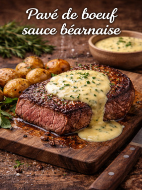MENU Pavé d'aloyau Sauce Béarnaise