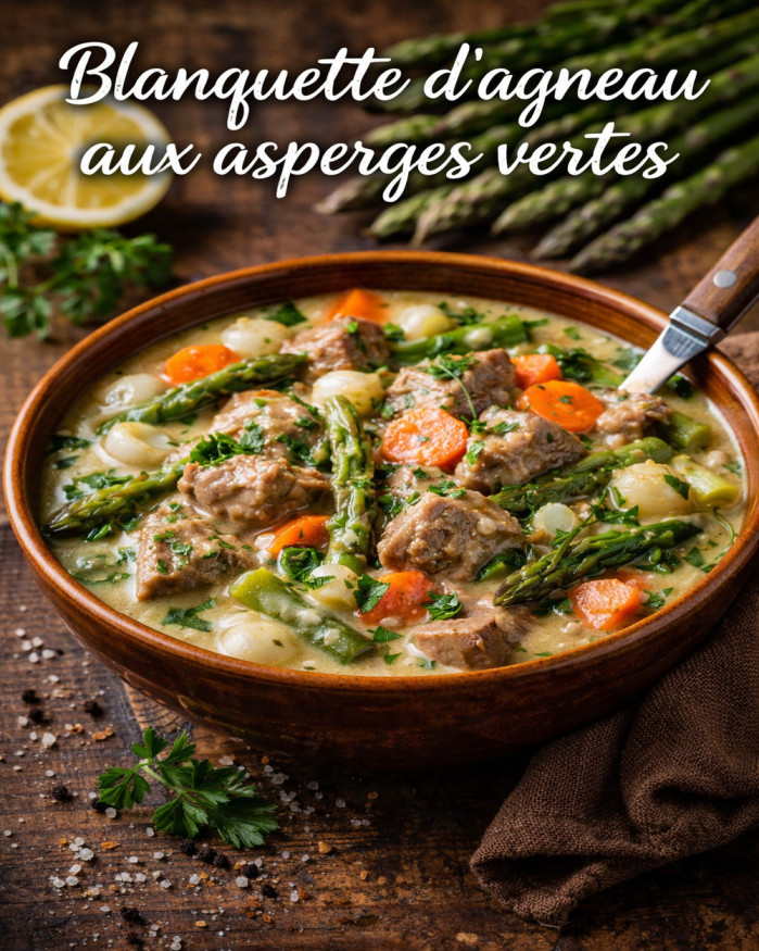 MENU Blanquette d'agneau aux asperges vertes 