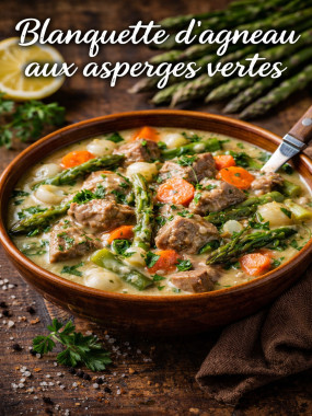 MENU Blanquette d'agneau aux asperges vertes 